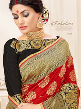 Red Banarasi Art Silk Woven Saree